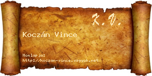 Koczán Vince névjegykártya